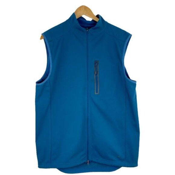 MEC MEN'S Blue Active by Nature Soft Shell Mock Neck Full Zip Vest US L - Picture 1 of 11